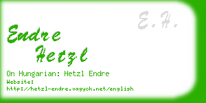 endre hetzl business card